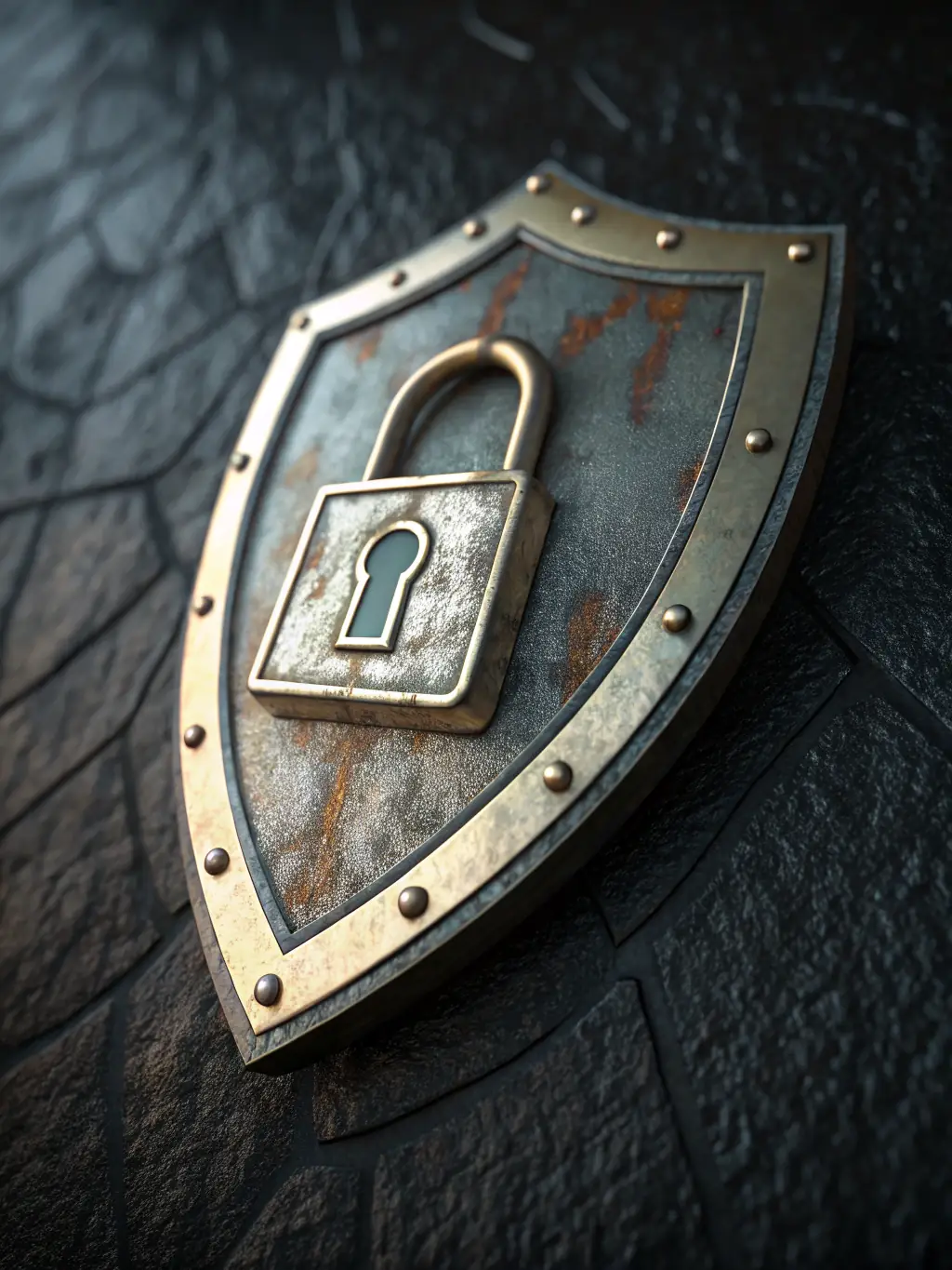 A digital illustration of a shield with a lock, symbolizing the robust security measures implemented by H2777.